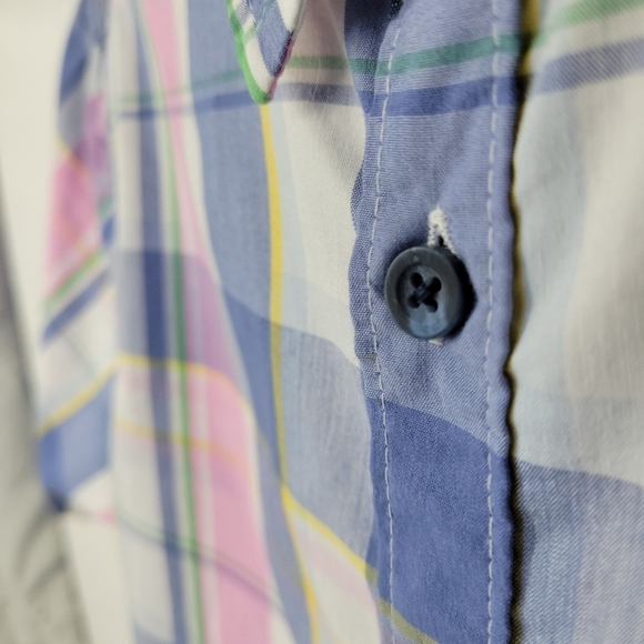 Wrangler Boy pastel plaid button Down Size XL 14/16 - Picture 5 of 9
